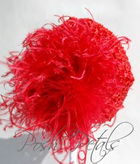 Red Marabou Beanie